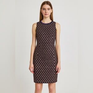 Brooks Brothers Black and Cream Sleeveless Checkered Knit Mini Dress.    Size-0